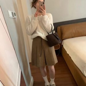 MBH Matte Leather Bucket Bag Korean Niche Crossbody Handbag with Shoulder Strap