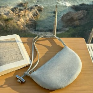 MBH Minimalist Relaxed Crescent Top Layer Cowhide Candy Color Versatile Shoulder Bag
