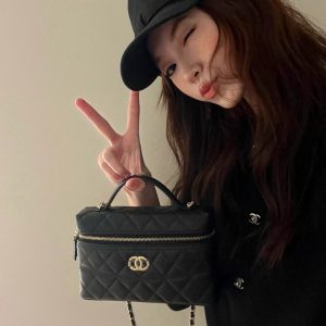 MBH DIY Caviar Leather LP Lunch Box Bag with Chain Crossbody and Handbag
