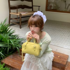 2026 Spring Summer Korean Minimalist Small Square Bag Top Layer Cowhide Shoulder Crossbody Handbag with Strap