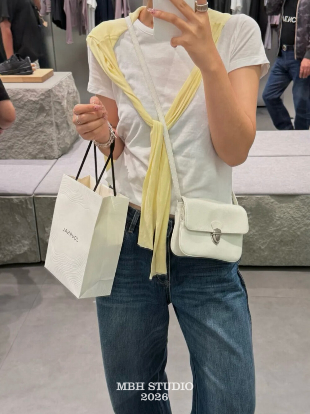 MBH Top Layer Cowhide Small Square Bag Envelope Bag Korean Niche Lock Genuine Leather Shoulder Crossbody Bag