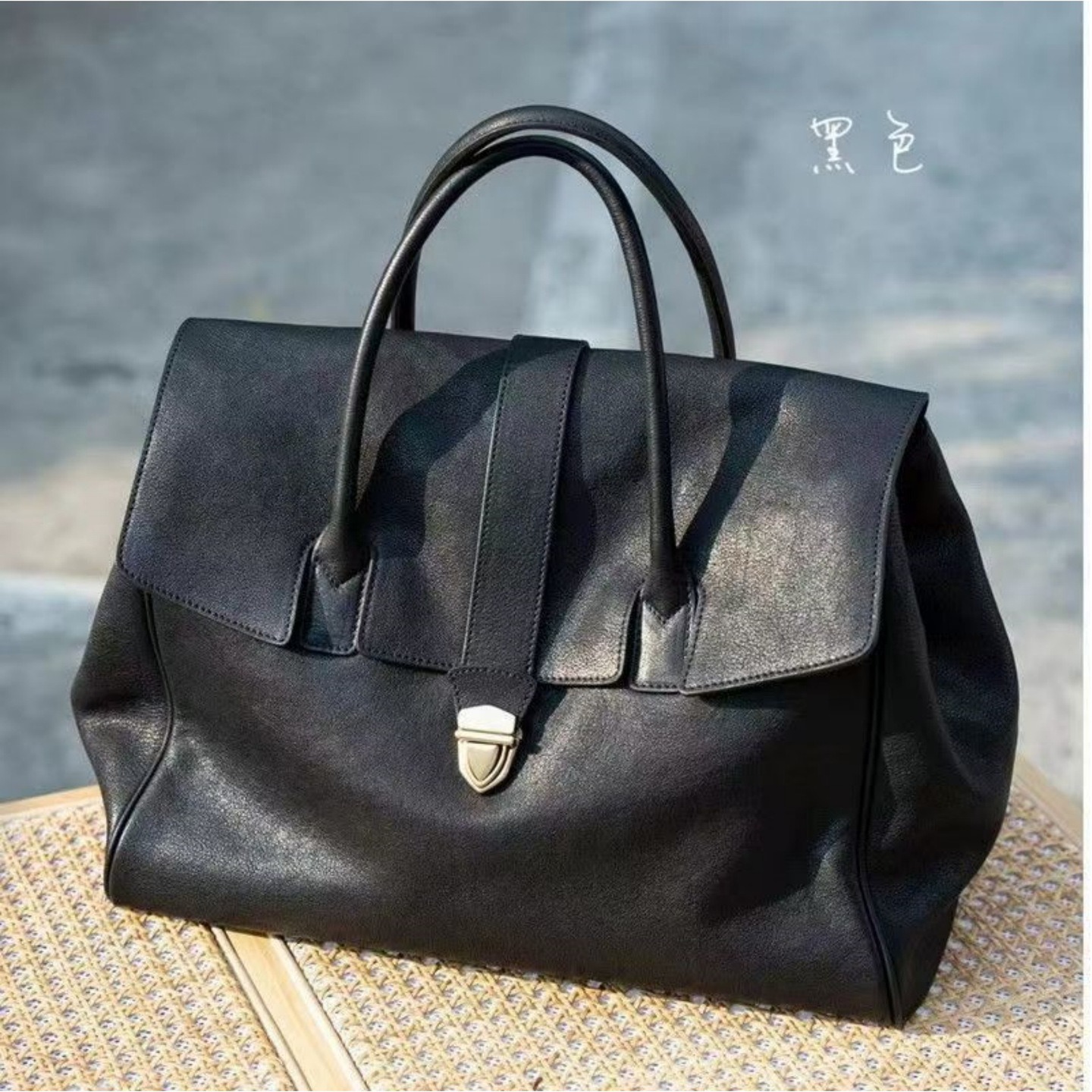2026 New Women's Handheld Briefcase Tote Bag Vintage High-End PU Leather Large Capacity Commuter Bag - Image 5