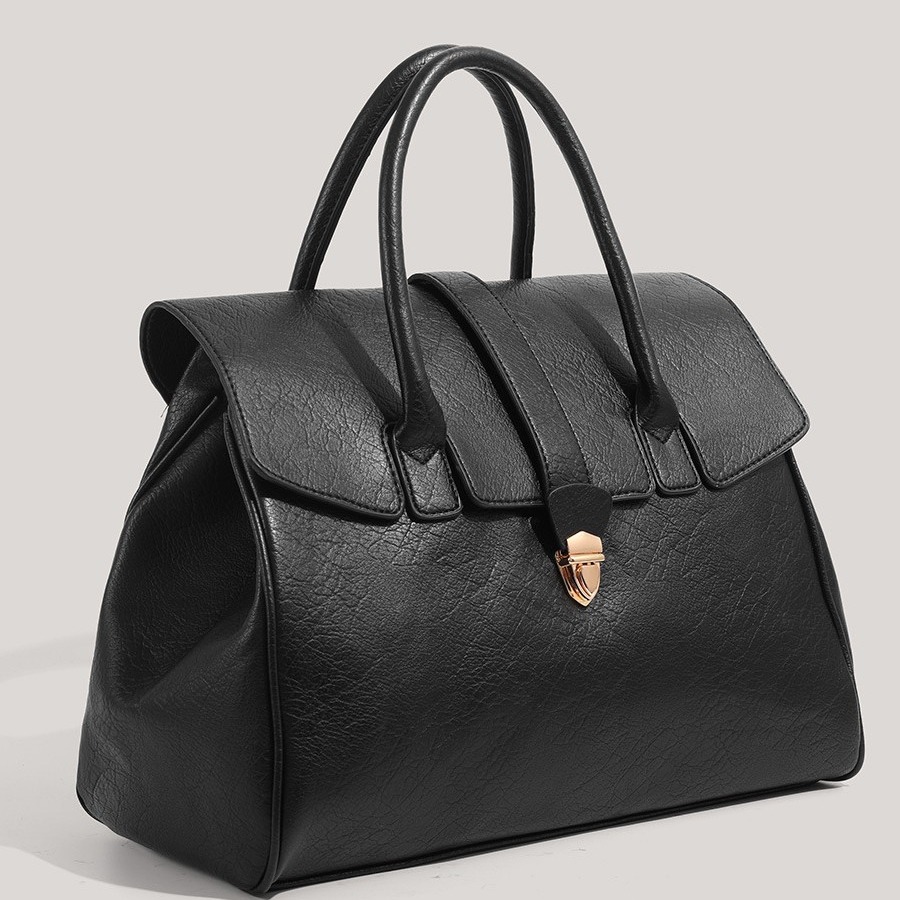 2026 New Women's Handheld Briefcase Tote Bag Vintage High-End PU Leather Large Capacity Commuter Bag